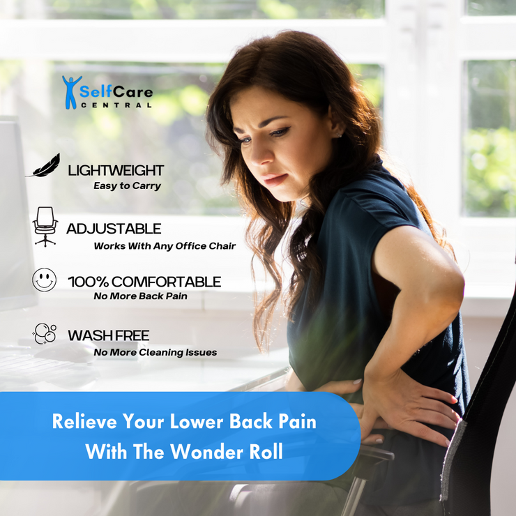 Wonder Roll Inflatable Lumbar Pillow Lower Back Pain Support 